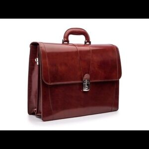 Full-grain vegetable-tanned leather briefcase - made in Italy - Bosca